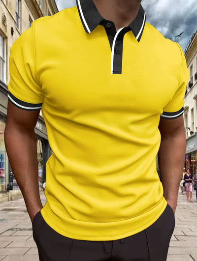 Men's Short-sleeved Polo Shirt Thread Lapel